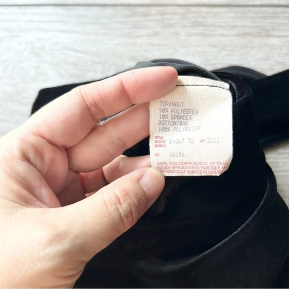 Vintage Algo  Velvet Chiffon Mixed Media Sleeveless Midi Dress Made in Canada - Picture 10 of 15